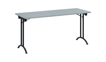 SLA 160 lak skládací jednací stůl 1600x600, deska 25 mm, podnož černý lak, deska šedá